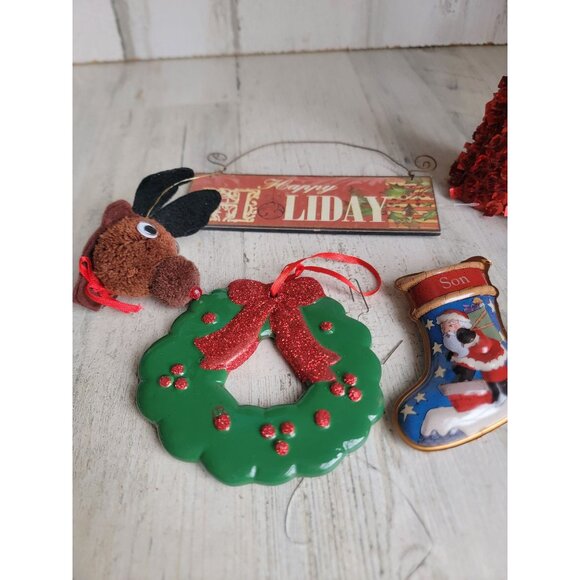 Variety mini Wreath tree gift reindeer‎ ornament Xmas set holiday - Picture 2 of 5